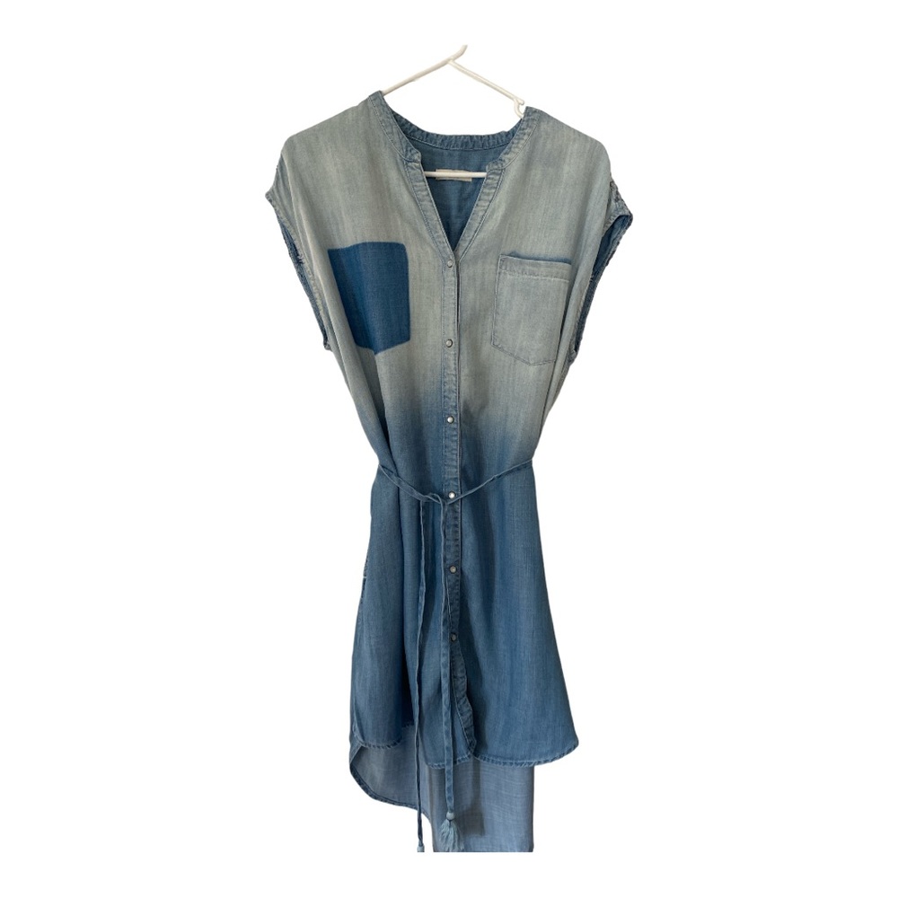 JACHS Girlfriend denim embroidered dress with pockets